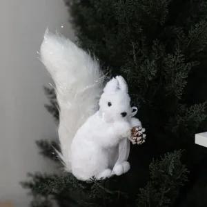 플라워트리 크리스마스 다람쥐 인형 장식 꼬리가 풍성한 20x28cm