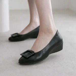 [분홍코끼리](무중력깔창) 멜로우 몰드창 웨지슈즈(3.5cm)
