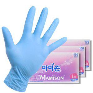 [텐바이텐]마미손 니트릴 라텍스 위생장갑 블루 100매 대 L