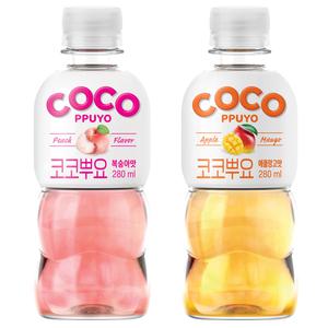 NEW 팔도 신제품 코코뿌요 280ml 복숭아맛 24개 애플망고맛 24개 (총48개)
