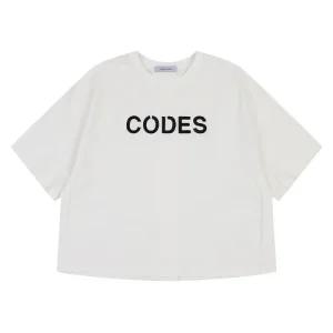 [코데즈컴바인] 핫픽스 레터링 뒷트임 티셔츠 (CJC-TS503W8)