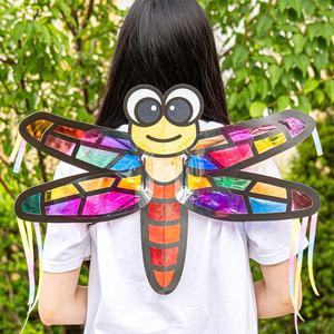 알록달록 잠자리 날개 만들기 DIY 가을 야외 활동 종이 셀로판지 어린이 초등 여름 곤충 만들기 수업 재료