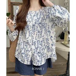 [하프클럽/]롱플라워 에스닉 레글런 블라우스 (M-4XL) 빅사이즈 나그랑
