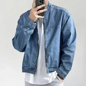 [하프클럽/]M102 스판 차이나 청자켓 라이더 바이커 절개 데님 트러커자켓 간