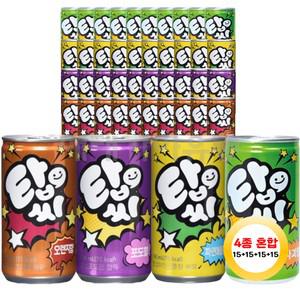 일화 탑씨 190ml 오렌지15+포도15+파인애플15+사과15 총60개