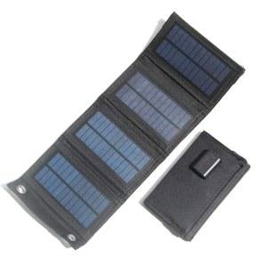 태양광 패널 접이식 태양 전지 USB 5V 태양열 충전기 방수 캠핑 하이킹을위한 휴대용 야외 모바일 전원