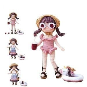 코바늘인형뜨기 손뜨개인형 키트 DIY 세트 린다걸 털실 크로와상 인형 젤리 소재