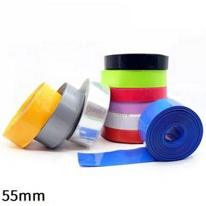 55MM 18650 튜브 수축 너비 케이블 시스 슬리브 PVC 다색 랩용 필름 커버 파란색 배터리