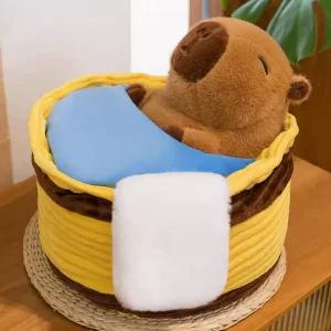 목욕하는 카피바라 인형 중형 애니멀 생일 선물 목욕탕