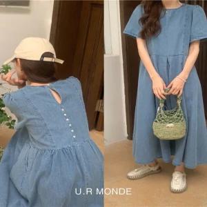반팔 뒷단추 3color 청원피스 여리여리 루즈핏 시원여