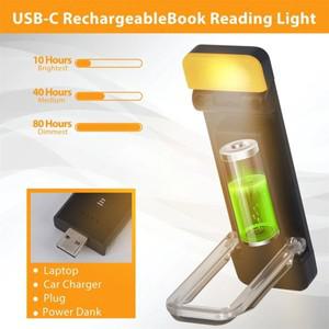 Clip-on Bookmark Book Light With Timer USB Rechargeable Reading Light Mini Led Read Light Portable B