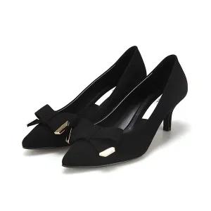 [BABARA][본사운영] 바바라 페브릭 리본 골드장식 펌프스 6cm_BBE706