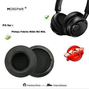 Morepwr 필립스 호환 Fidelio M2bt M2 M2L 헤드셋 부품 가죽 쿠션 벨벳 귀마개 슬리브 용 새 업그레이드 교