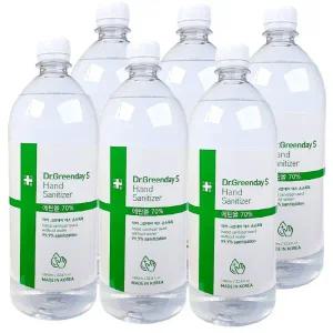 닥터 그린데이 에스 손소독기 전용 리필용 에탄올70% 소독액1000ml 6개