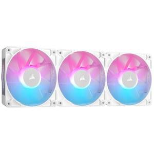 CORSAIR iCUE 링크 RX120 RGB 120mm PWM 팬(iCUE 시스템 허브 포함) - 마그네틱 돔 베어링 트리플 팩 화이트