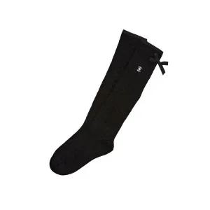 [와이드앵글]골프양말 KQJ WWU25S06Z1 여성 CO 자가드 배색 니삭스 (Black)