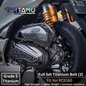RTAMO 혼다 호환 PCX160 크랭크 케이스 라디터 어 필터티타늄 합금 볼트 후면 캘리퍼스 브레이크 디스크