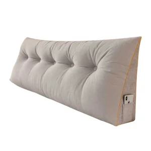 침대 헤드 쿠션 허리 요추 등받이 의자 삼각 큰 베개 그레이 180x 23x 50cm