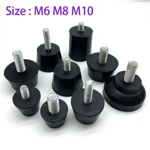 높이조절발 의자 책상 4개 고무 피트 패드 나사 M6m8m10 테이블 Balck 레벨링 발 가구 다리 충격 방지 보호