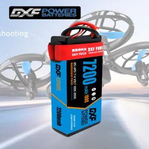 RC소품 1/2PC DXF 2S Lipo 배터리 7.4V 7200mah 100C 하드 XT60 EC5 TRX Deans XT90 Traxxas SCX10 자동차