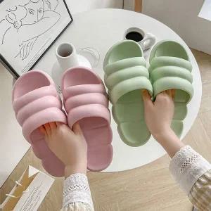 층간소음 방지 슬리퍼 구름 EVA 실내화 마카롱 스타일 편안한 뚱카롱 240~260mm (WFJT81X)