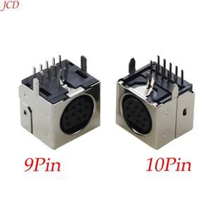 LCD TV S-비디오 9 핀 미니 Din 소켓 커넥터 실드 직각 스루 홀, 원형 DIN 10 핀, 1 개