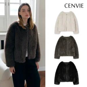 25FW 마리 FAUX 폭스 퍼 자켓 하프 코트