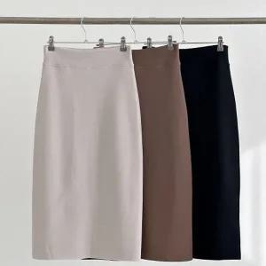 [다잇템] 여자 하이 일자 쫀쫀스판 가을하객룩 슬릿 롱스커트_23196674_588872