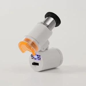 고품질 HWA 휴대폰 LED 현미경 60배율 UV라이트 LED현미경 미니형미경 (WD1CCA9)