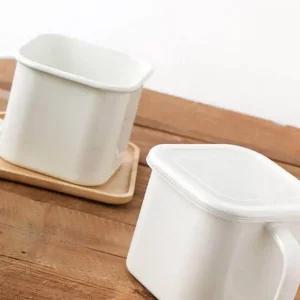 고품질 법랑 손잡이 사각 주방 포트 1.4L 조리냄비 수납용 조리기구 (WFK6A4O)