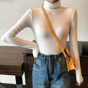 스판 목폴라 이너 가능 베이직 무지 티셔츠