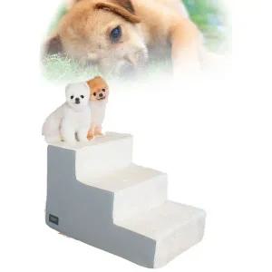 강아지계단 침대 개 쇼파 계단커버 3단 스텝 그레이 반려견계단