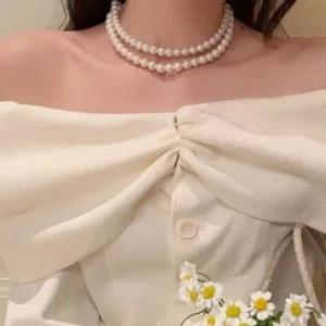 여성 진주 목걸이 기본 디자인 일상용 올데이 8mm 진주목걸이 진주알목걸이