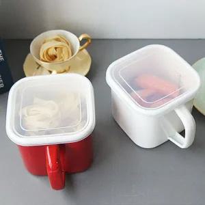법랑 IH 손잡이 라면기 반찬통 1P 뚜껑 인덕션 다용도 씨리얼그릇