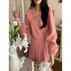 [트렌드스토어]차르르 세일러카라 A라인 랩 롱원피스_P376580028