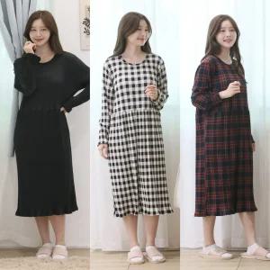 피치기모 플리츠원피스 홈웨어원피스 빅사이즈 임산부잠옷 여성실내복