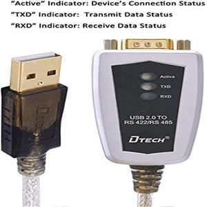 Dtech 플러그 앤 플레이 USB 2.0 to RS422 RS485 컨버터 케이블 Rs232 어댑터 1.2m