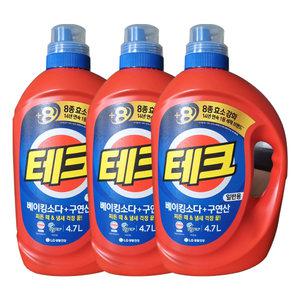 테크 베이킹소다+구연산 4.7L x 3개 액체세제 본품 (드럼용)