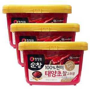 청정원 순창 100% 현미 태양초 찰고추장 2kg 3개