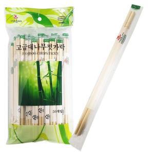 영수 고급 대 나무 젓가락 50P 둥근 일회용 위생