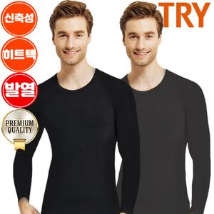 트라이 남자 내복 상의 긴팔 9부 발열 내의 히트업 3매