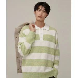 커버낫 COVERNAT 부클 얀 럭비 니트 그린 CO2403KT17AG 237618
