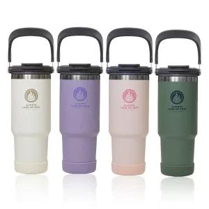 로티캠프 로텀 대용량 텀블러 손잡이 텀블러 스텐 빨대  보온 보냉 900ml 트렌타 그린