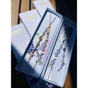 [정품] 스타벅스 중국 2024 애니버서리MD casetify 청자문양 핸드폰줄 비즈 휴대폰 스트랩 스마트폰 줄