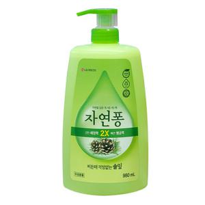 officeseller 주방세제 : 자연퐁 찌든때 걱정없는 솔잎 펌프용기 [980ml]