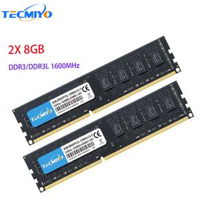 TECMIYO 메모리 데스크탑용 2X 8GB RAM DDR3 DDR3L 1600MHz PC3 12800U DIMM CL11 인텔 AMD 컴퓨터 호환 가