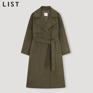 [리스트(LIST)] 울 건 플랩 래글런 핸드메이드 코트 (택가격:598000원)