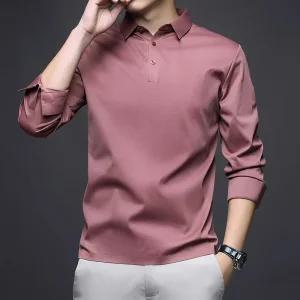 남성 데일리룩 카라 반팔티 봄가을 긴팔 캐주얼 셔츠 롱 슬리브 비지니스 티 힛템