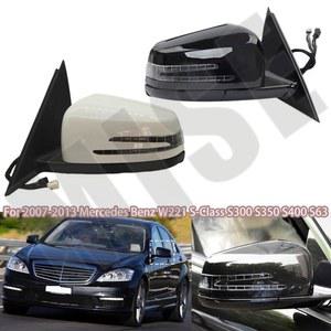 메르세데스 벤츠용 사이드 도어 전원 백미러 어셈블리 벤츠 W221 S 클래스 S300 S350 S400 S63 2006 2007 2008 2013 블랙 화이트