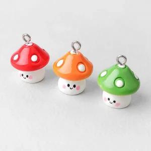 싼비즈 [6712-04]호마이카펜던트 스마일버섯 16x17mm ,1개